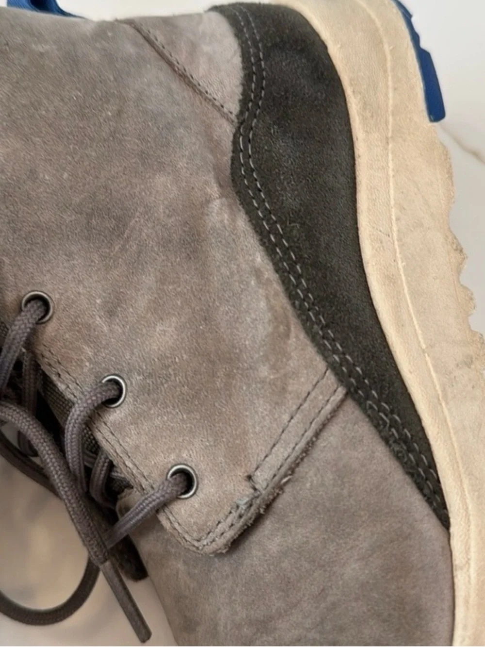 UGG Kids Gray Canoe III Weather Boot with Blue Outsole Accents